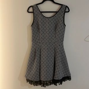 Black and white dress with lace lining at the bottom